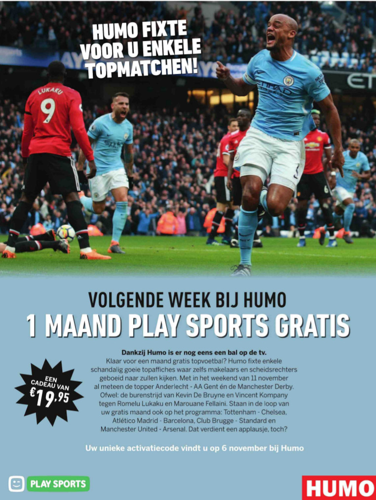 Advertentie Humo en Telenet - match fixing
