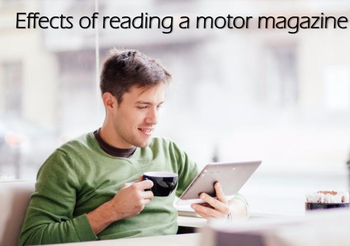 Man reading motor magazine