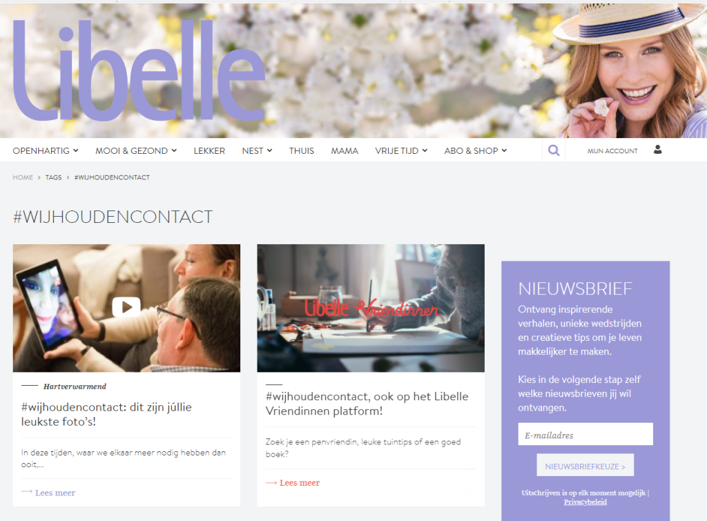 Libelle Wijhoudencontact web page