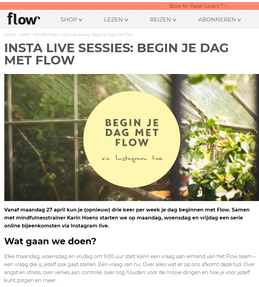 Flow Insta Live sessies