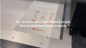 ad shows people how to wash their hands