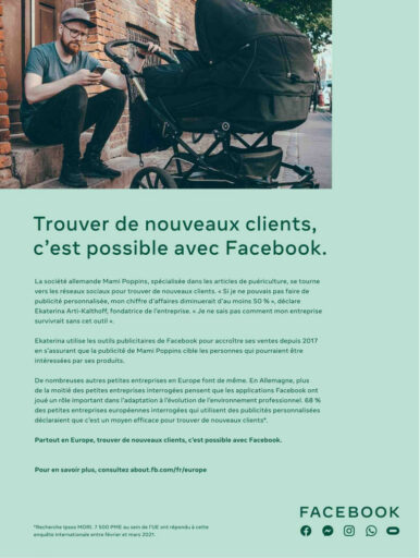 Facebook pub dans LeVif