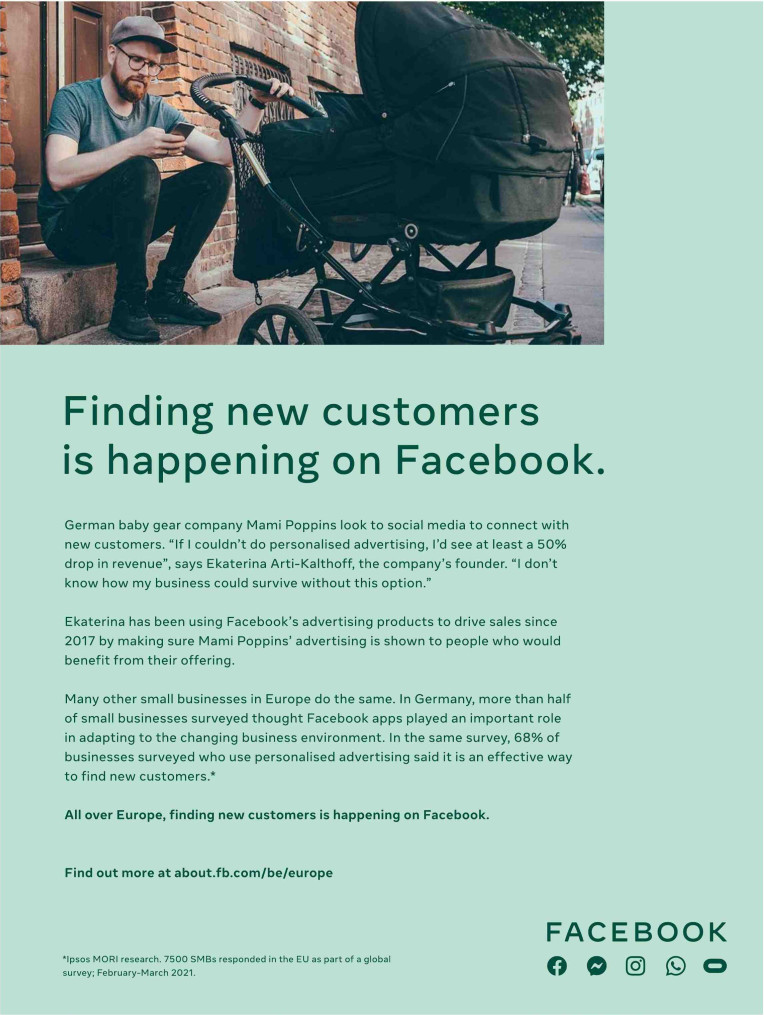 Facebook advertentie in Trends