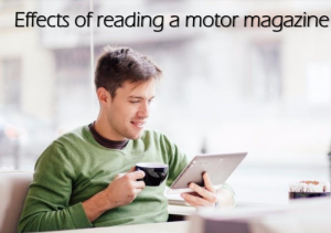 Man reading motor magazine