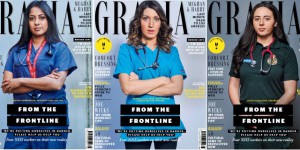 Grazia covers with NHS workers